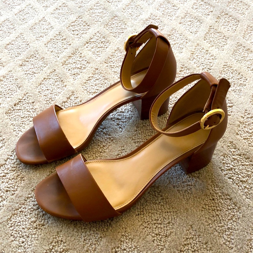 brown leather Micheal Kors heels